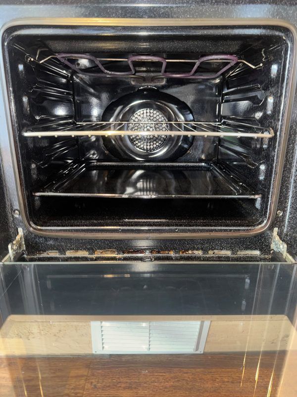 Black enamel oven, racks & cavity, after